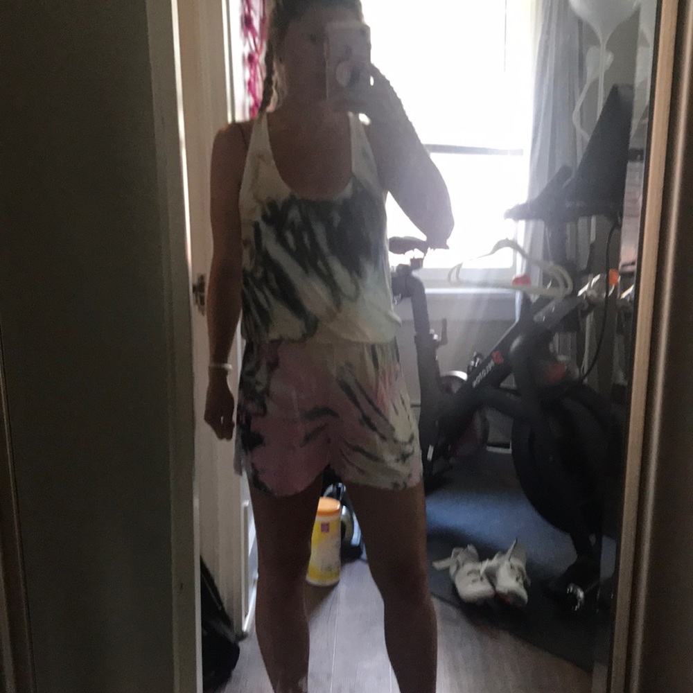 Brightly twisted beach romper